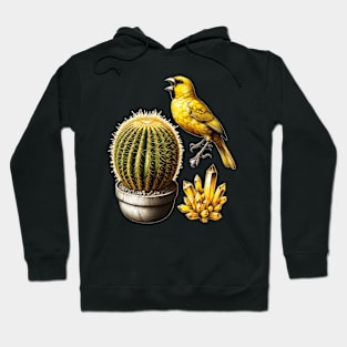 Desert Song: Cactus, Crystal, and Canary Hoodie